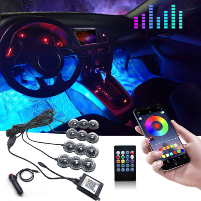 Téléphone portable Bluetooth d'APPLI de voiture de lumière de l'atmosphère de voiture de l'étoile LED de pied